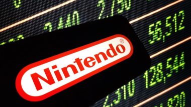 Nintendo company logo displayed on mobile phone