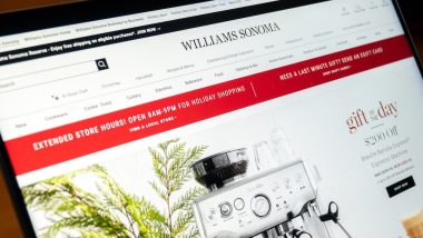 williams sonoma website showing an espresso machine for sale on a laptop screen